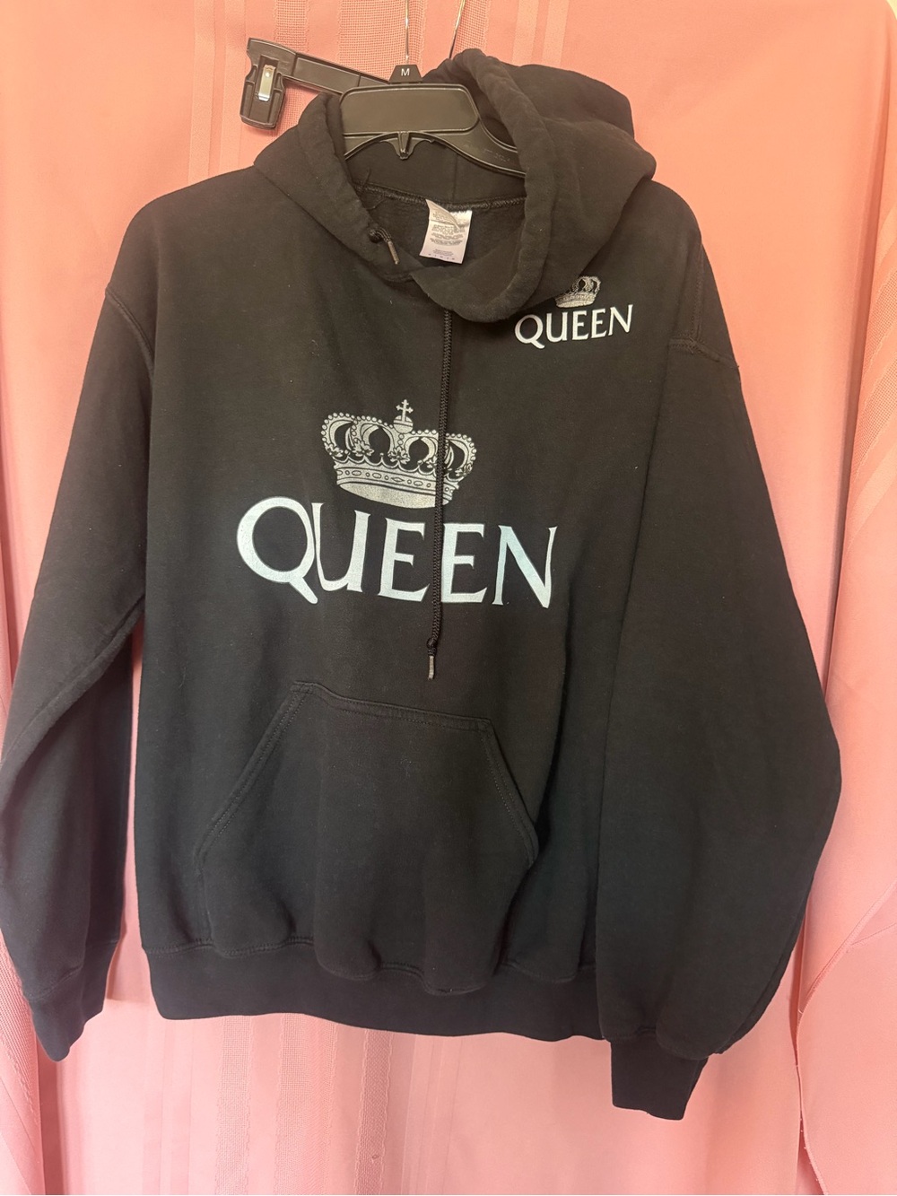 Gildan Black Hoodie with Light Blue Logo Detail